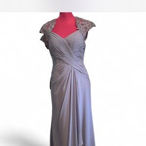 Azazie Lilac Formal Dress with Lace and Sequins Accents